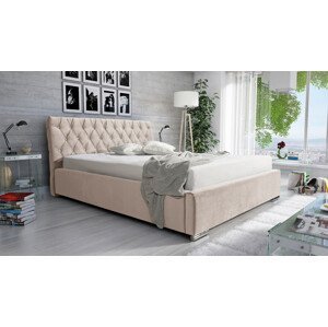 Eka Čalouněná postel Luxurious 90x200 cm Barva látky Trinity: (2310) Růžová, Úložný prostor: S dřevěným rámem úložného prostoru