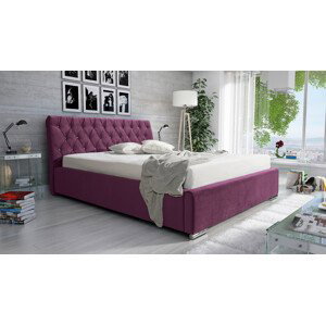 Eka Čalouněná postel Luxurious 90x200 cm Barva látky Trinity: (2311) Fialová, Úložný prostor: Bez úložného prostoru