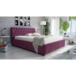 Eka Čalouněná postel Luxurious 160x200 cm Barva látky Trinity: (2311) Fialová, Úložný prostor: Bez úložného prostoru