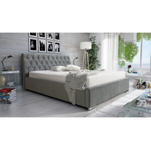 Eka Čalouněná postel Luxurious 160x200 cm Barva látky Trinity: (2315) Tmavá šedá, Úložný prostor: S dřevěným rámem úložného prostoru