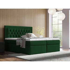 Eka Kontinentální čalouněná postel Mona - Kronos (140x200 cm) Barva látky: Tmavě zelená (14)