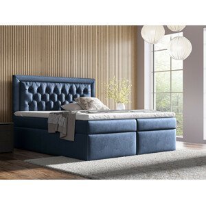 Eka Kontinentální čalouněná postel Mona - Kronos (140x200 cm) Barva látky: Modrá (08)