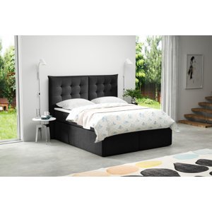 Eka Kontinentální čalouněná postel Soft - Cassablanca (120x200 cm) Barva látky Trinity: (2316) Černá
