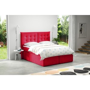 Eka Kontinentální čalouněná postel Soft - Cassablanca (120x200 cm) Barva látky Trinity: (2309) Červená