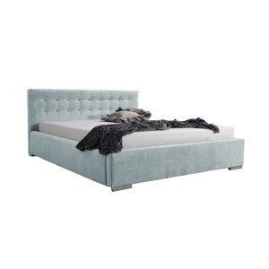Eka Čalouněná postel Anastasia - Fresh 90x200 cm Barva látky - Fresh: Nebeská modrá (33), Úložný prostor: S dřevěným rámem úložného prostoru