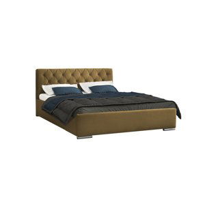 Eka Čalouněná postel Elegant - Fresh 120x200 cm Barva látky - Fresh: Béžová (03), Úložný prostor: S kovovým rámem úložného prostoru