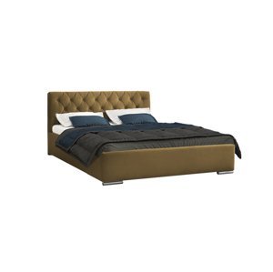Eka Čalouněná postel Elegant - Fresh 160x200 cm Barva látky - Fresh: Béžová (03), Úložný prostor: S kovovým rámem úložného prostoru