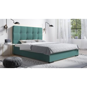 Eka Čalouněná postel Kanary - Kronos 90x200 cm Barva látky: Mintová (26), Úložný prostor: S kovovým rámem úložného prostoru