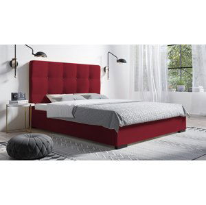 Eka Čalouněná postel Kanary - Kronos 160x200 cm Barva látky: Červená (02), Úložný prostor: Bez úložného prostoru