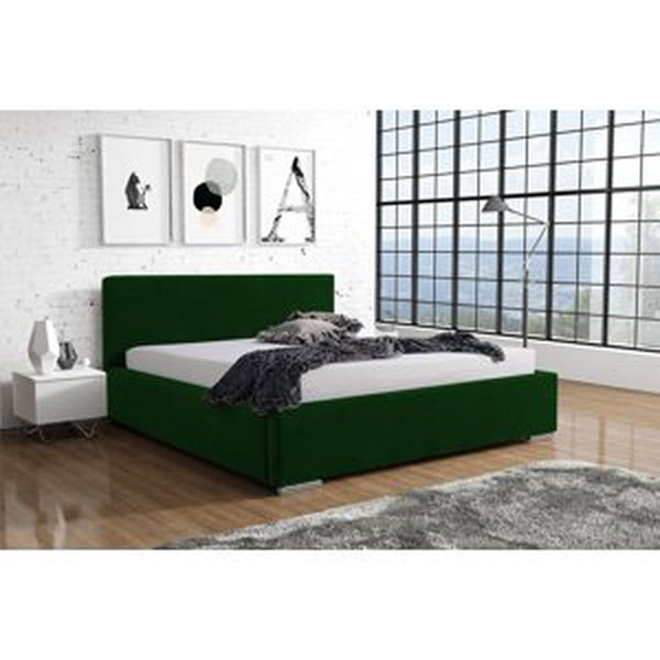 Eka Čalouněná postel Shadow - Kronos 180x200 cm Barva látky: Tmavě zelená (14), Úložný prostor: S dřevěným rámem úložného prostoru