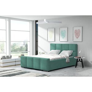 Eka Čalouněná postel Passion - Kronos 120x200 cm Barva látky: Mintová (26), Úložný prostor: S dřevěným rámem úložného prostoru