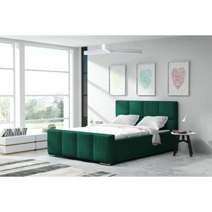 Eka Čalouněná postel Passion - Kronos 180x200 cm Barva látky: Smaragdová (19), Úložný prostor: S kovovým rámem úložného prostoru