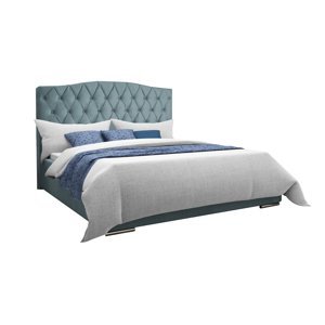 Eka Čalouněná postel Valentyn - Fresh 90x200 cm Barva látky - Fresh: Nebeská modrá (33), Úložný prostor: S kovovým rámem úložného prostoru