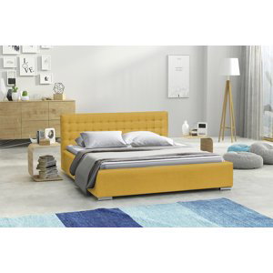 Eka Čalouněná postel Swift - Kronos 90x200 cm Barva látky: Žlutá (11), Úložný prostor: S dřevěným rámem úložného prostoru