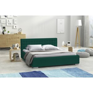 Eka Čalouněná postel Swift - Kronos 90x200 cm Barva látky: Smaragdová (19), Úložný prostor: S dřevěným rámem úložného prostoru