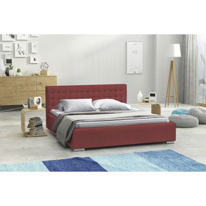 Eka Čalouněná postel Swift - Kronos 140x200 cm Barva látky: Starorůžová (29), Úložný prostor: S dřevěným rámem úložného prostoru