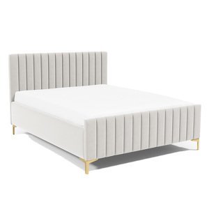 Eka Čalouněná postel SUTRA zvýšená 120x200 cm Barva látky Trinity: (2301) Krémová bíla, Úložný prostor: S dřevěným rámem úložného prostoru