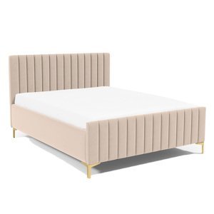 Eka Čalouněná postel SUTRA zvýšená 120x200 cm Barva látky Trinity: (2302) Krémová, Úložný prostor: S dřevěným rámem úložného prostoru