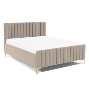 Eka Čalouněná postel SUTRA zvýšená 120x200 cm Barva látky Trinity: (2303) Světlá béžová, Úložný prostor: S dřevěným rámem úložného prostoru