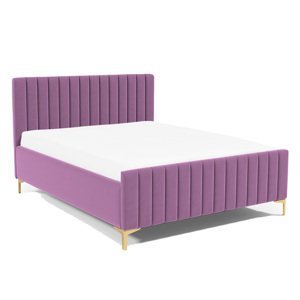 Eka Čalouněná postel SUTRA zvýšená 120x200 cm Barva látky Trinity: (2311) Fialová, Úložný prostor: S dřevěným rámem úložného prostoru