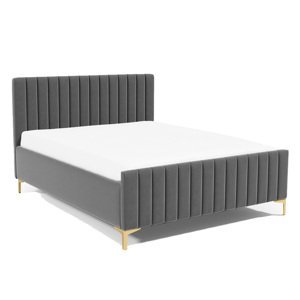 Eka Čalouněná postel SUTRA zvýšená 120x200 cm Barva látky Trinity: (2315) Tmavá šedá, Úložný prostor: S dřevěným rámem úložného prostoru
