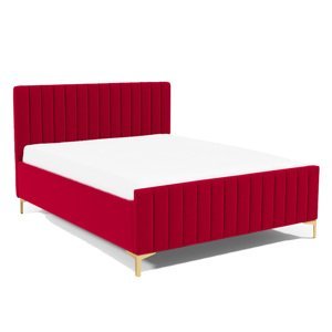 Eka Čalouněná postel SUTRA zvýšená 120x200 cm Barva látky Trinity: (2324) Rubínová, Úložný prostor: S dřevěným rámem úložného prostoru