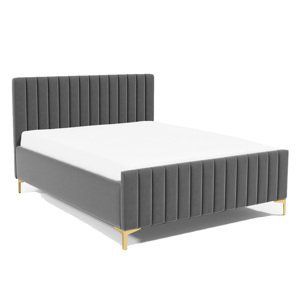 Eka Čalouněná postel SUTRA zvýšená 160x200 cm Barva látky Trinity: (2315) Tmavá šedá, Úložný prostor: S dřevěným rámem úložného prostoru