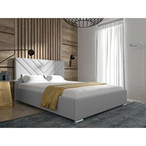 Eka Čalouněná postel MERKURY 90x200 cm Barva látky Trinity: (2305) Tmavá béžová, Úložný prostor: S dřevěným rámem úložného prostoru