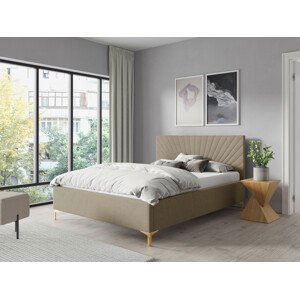 Eka Čalouněná postel AFRODITE+ 180x200 cm Barva látky Trinity: (2303) Světlá béžová, Úložný prostor: S dřevěným rámem úložného prostoru