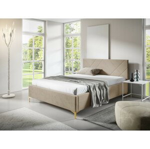 Eka Čalouněná postel SARAH+ 160x200 cm Barva látky Trinity: (2302) Krémová, Úložný prostor: S dřevěným rámem úložného prostoru