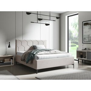 Eka Čalouněná postel MEDOX+ 90x200 cm Barva látky Trinity: (2310) Růžová, Úložný prostor: S dřevěným rámem úložného prostoru