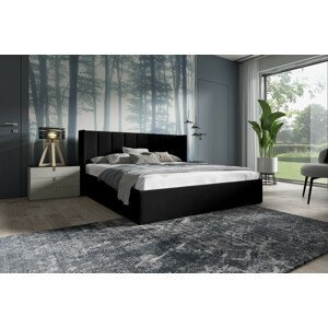 Eka Čalouněná postel EVEREST - Kronos 120x200 cm Barva látky: Černá (07), Úložný prostor: Bez úložného prostoru