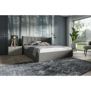 Eka Čalouněná postel EVEREST - Kronos 140x200 cm Barva látky: Světle šedá (15), Úložný prostor: S dřevěným rámem úložného prostoru