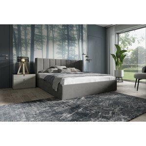 Eka Čalouněná postel EVEREST - Kronos 160x200 cm Barva látky: Světle šedá (15), Úložný prostor: S dřevěným rámem úložného prostoru