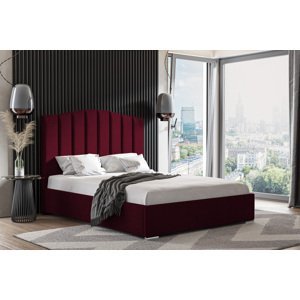 Eka Čalouněná postel MARGOT - Kronos 90x200 cm Barva látky: Červená (02), Úložný prostor: S dřevěným rámem úložného prostoru
