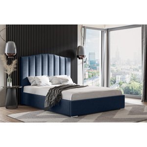 Eka Čalouněná postel MARGOT - Kronos 120x200 cm Barva látky: Modrá (08), Úložný prostor: S dřevěným rámem úložného prostoru