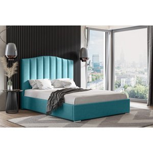 Eka Čalouněná postel MARGOT - Kronos 120x200 cm Barva látky: Azurová (13), Úložný prostor: Bez úložného prostoru