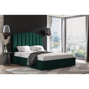 Eka Čalouněná postel MARGOT - Kronos 120x200 cm Barva látky: Smaragdová (19), Úložný prostor: S dřevěným rámem úložného prostoru