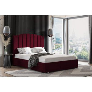 Eka Čalouněná postel MARGOT - Kronos 160x200 cm Barva látky: Červená (02), Úložný prostor: S dřevěným rámem úložného prostoru