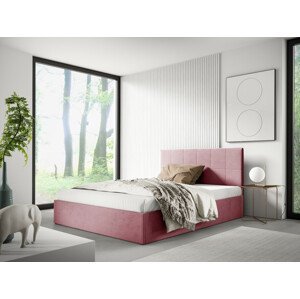 Eka Čalouněná postel SMART 90x200 cm Barva látky Trinity: (2319) Světlá růžová, Úložný prostor: Bez úložného prostoru
