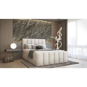 SFAB Kontinentální čalouněná postel VERONA (140x200 cm) Látka Velutto: Velutto 02 - Béžová