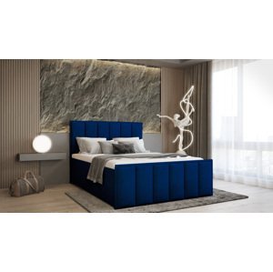 SFAB Kontinentální čalouněná postel VERONA (140x200 cm) Látka Velutto: Velutto 25 - Námořnická modř