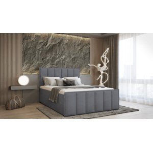 SFAB Kontinentální čalouněná postel VERONA (140x200 cm) Látka Velutto: Velutto 18 - Šedá
