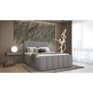 SFAB Kontinentální čalouněná postel VERONA (140x200 cm) Látka Velutto: Velutto 15 - Stříbrná