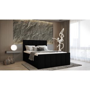 SFAB Kontinentální čalouněná postel VERONA (180x200 cm) Látka Velutto: Velutto 20 - Černá