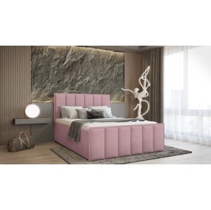 SFAB Kontinentální čalouněná postel VERONA (180x200 cm) Látka Velutto: Velutto 14 - Růžová