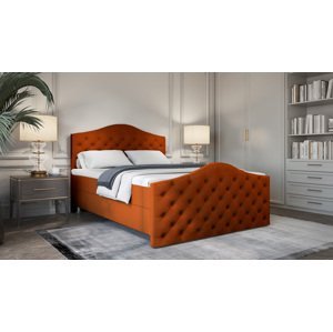 SFAB Kontinentální čalouněná postel ROMA (160x200 cm) Látka Velutto: Velutto 33 - Skořicová