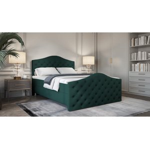 SFAB Kontinentální čalouněná postel ROMA (160x200 cm) Látka Velutto: Velutto 10 - Zelená