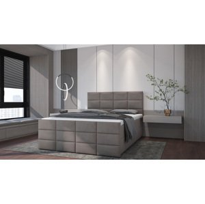 SFAB Kontinentální čalouněná postel POSITANO (140x200 cm) Látka Velutto: Velutto 15 - Stříbrná