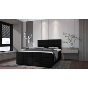 SFAB Kontinentální čalouněná postel POSITANO (160x200 cm) Látka Velutto: Velutto 20 - Černá